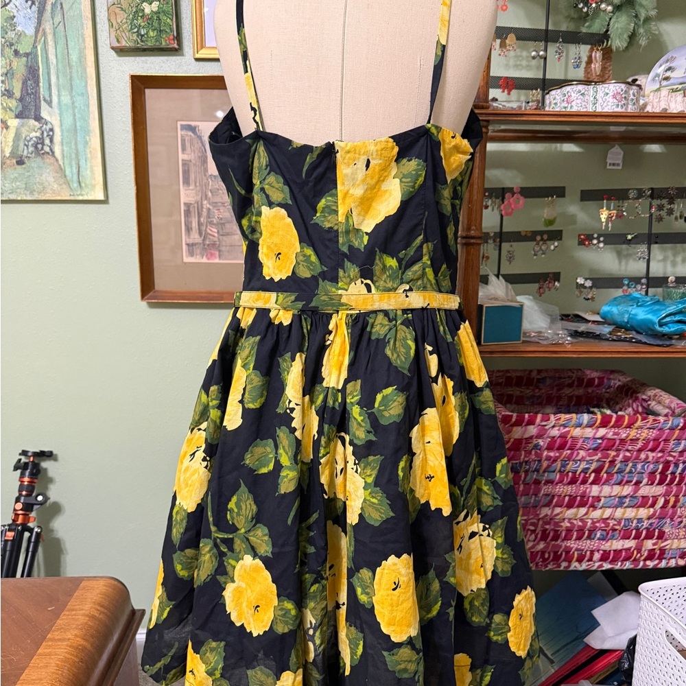 Trashy Diva Black Dress with Yellow Floral Pattern - Picture 2 of 3